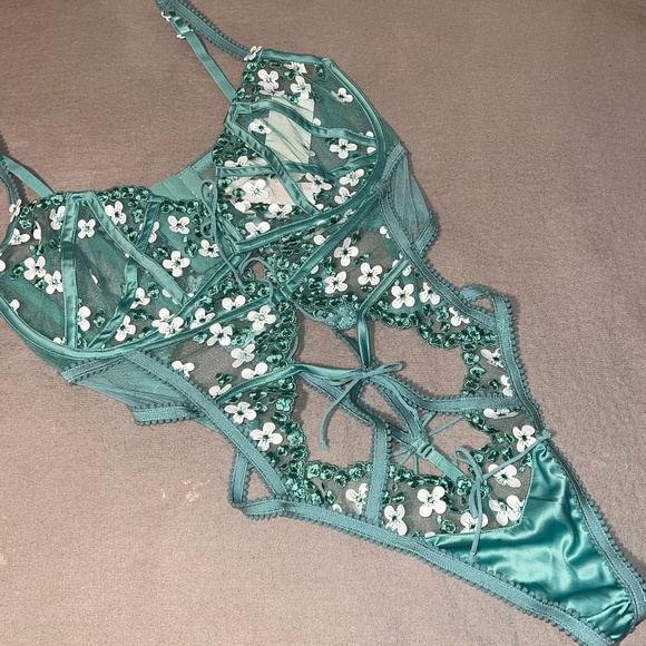 For Love & Lemons Daisy Embroidered Bodysuit